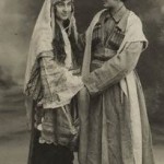 Ida Kar and a friend, by Unknown photographer, cream-toned postcard print, early 1920s